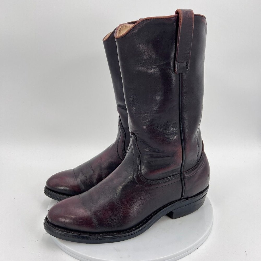 Red Wing Men Size 7.5E Cherry Black Leather Pull On Soft Toe Boot